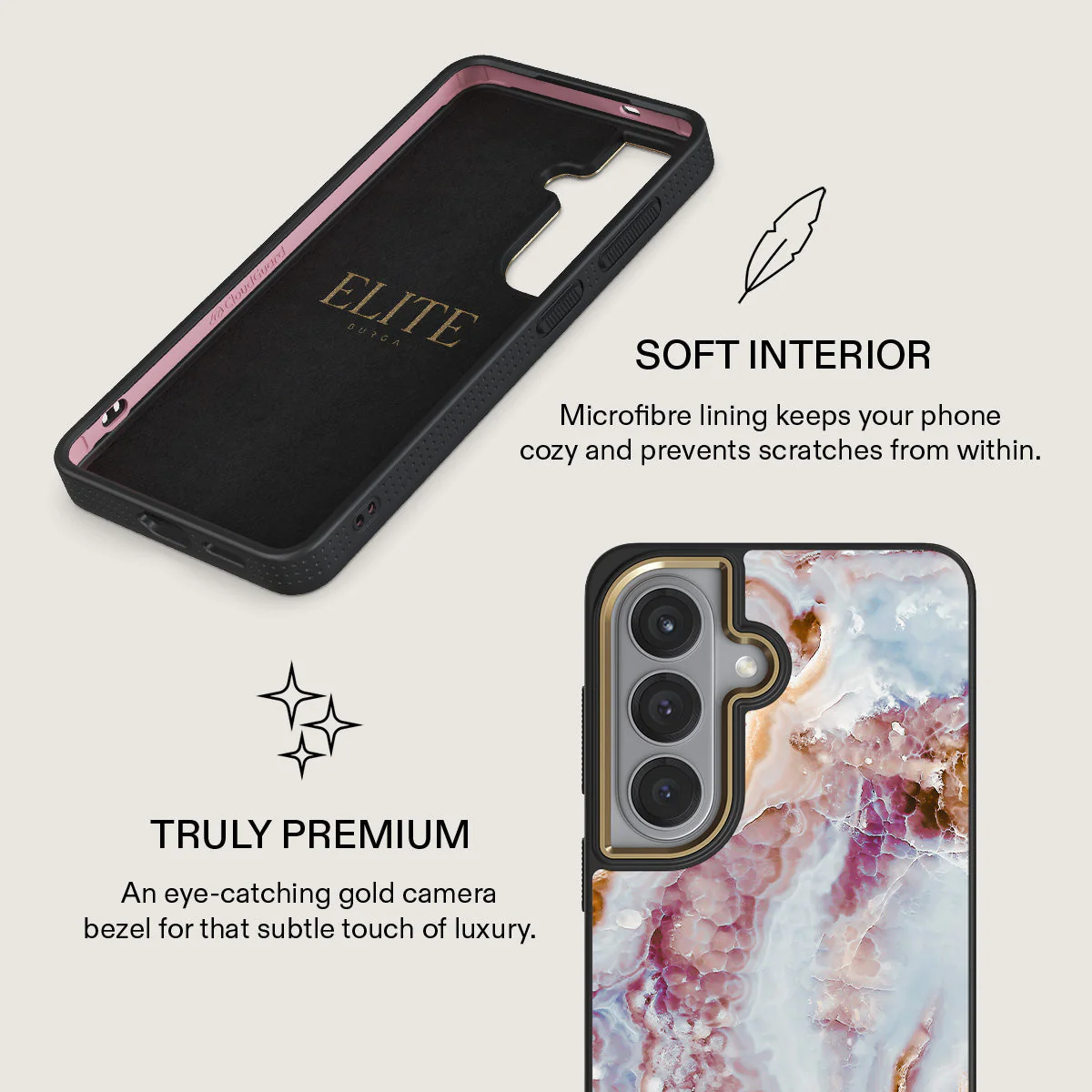 Frozen Leaves - Cute Marble Samsung Galaxy S26 Case - Image 10