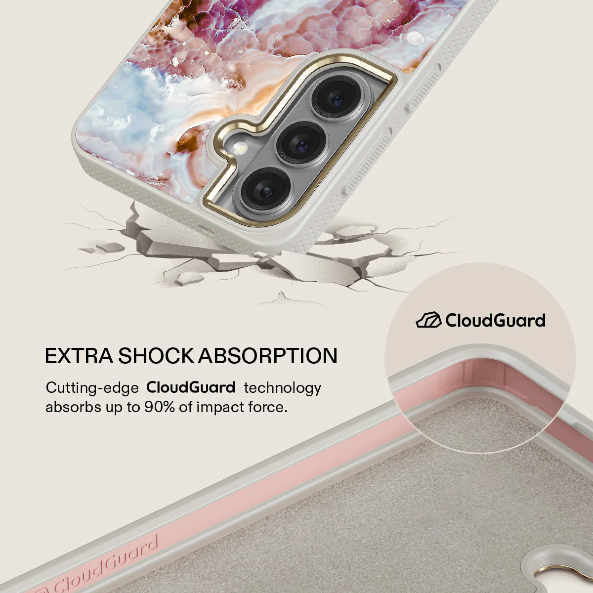 Frozen Leaves - Cute Marble Samsung Galaxy S26 Case - Image 28