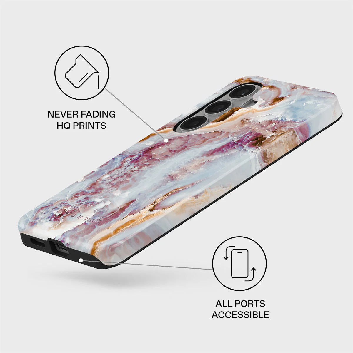 Frozen Leaves - Cute Marble Samsung Galaxy S26 Case - Image 3