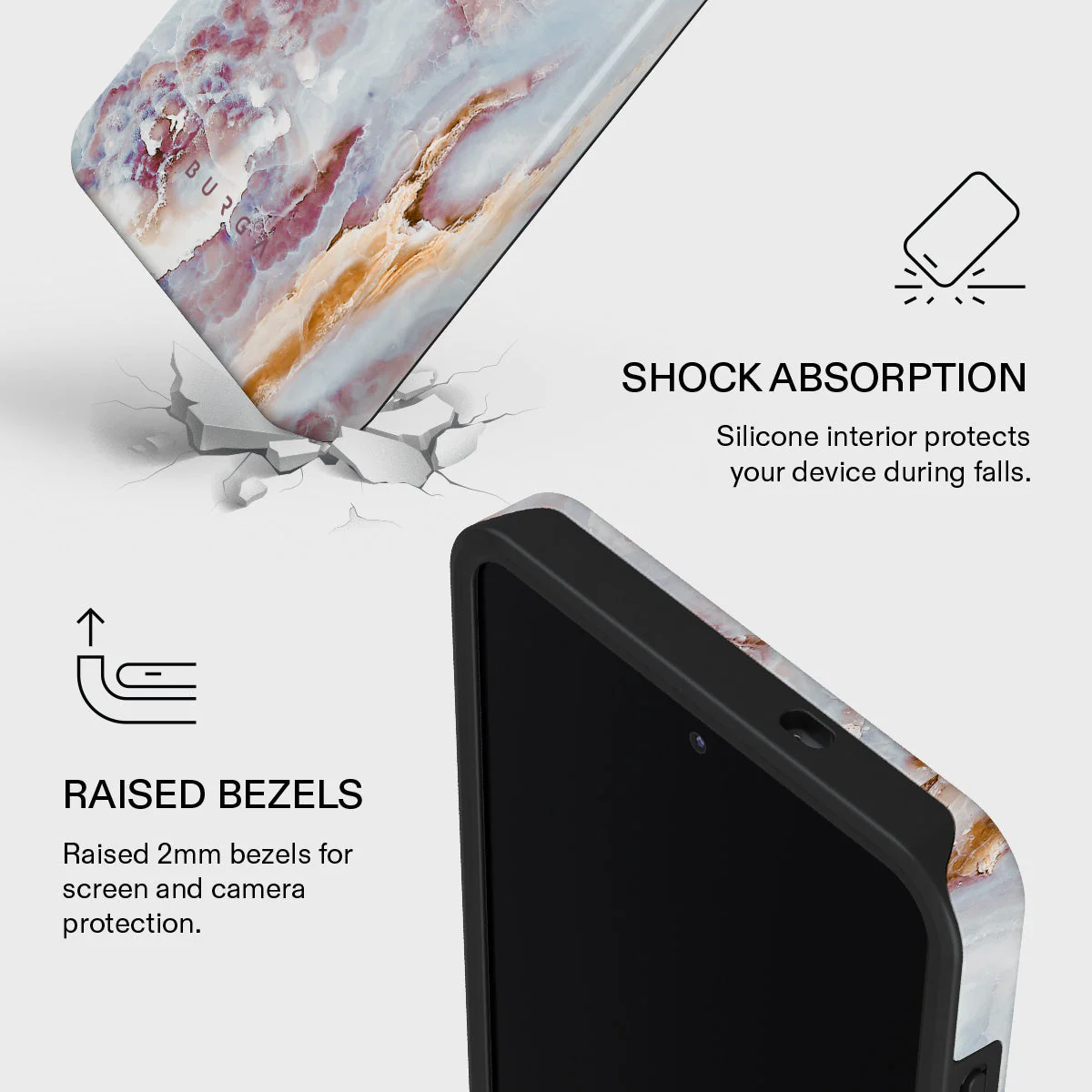 Frozen Leaves - Cute Marble Samsung Galaxy S26 Case - Image 4