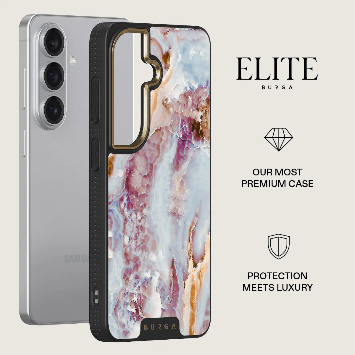 Frozen Leaves - Cute Marble Samsung Galaxy S26 Case - Image 6