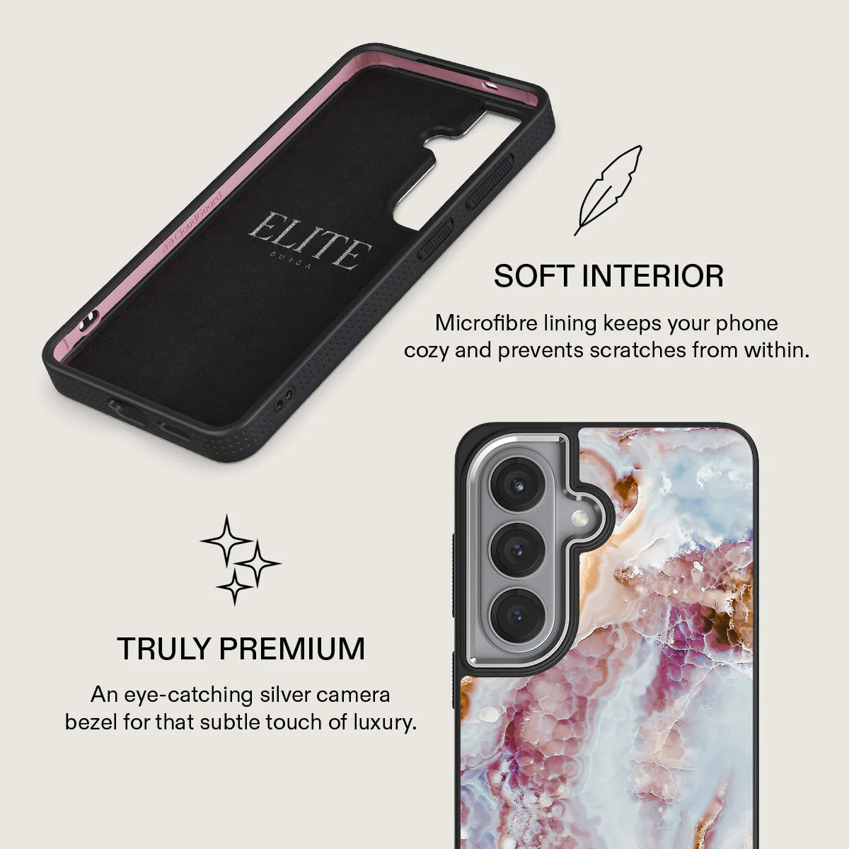 Frozen Leaves - Cute Marble Samsung Galaxy S26 Plus Case - Image 24