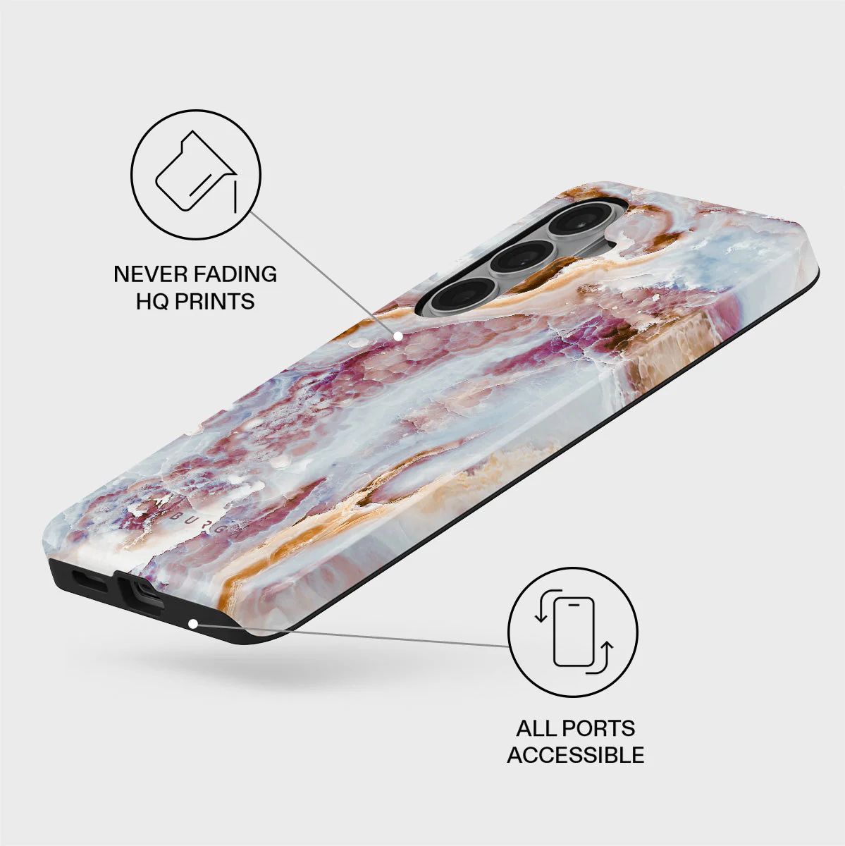 Frozen Leaves - Cute Marble Samsung Galaxy S26 Plus Case - Image 3
