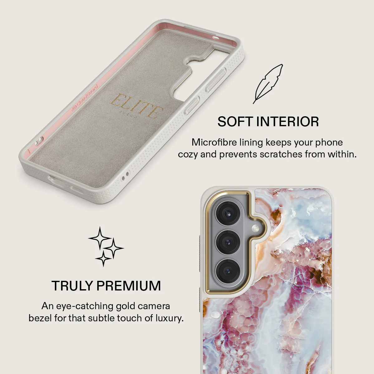 Frozen Leaves - Cute Marble Samsung Galaxy S26 Plus Case - Image 31