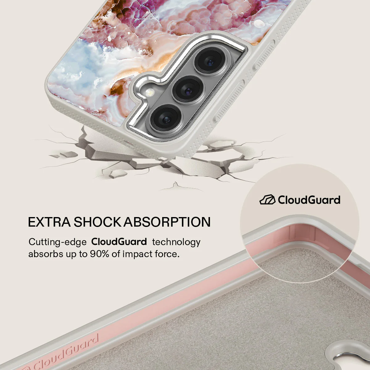 Frozen Leaves - Cute Marble Samsung Galaxy S26 Plus Case - Image 35