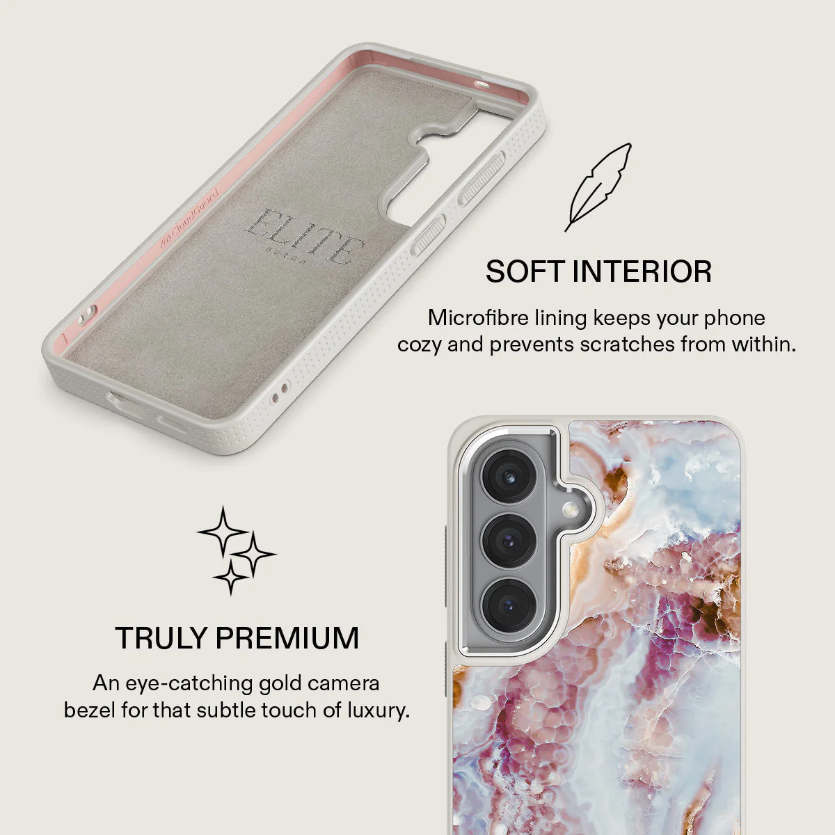 Frozen Leaves - Cute Marble Samsung Galaxy S26 Plus Case - Image 38