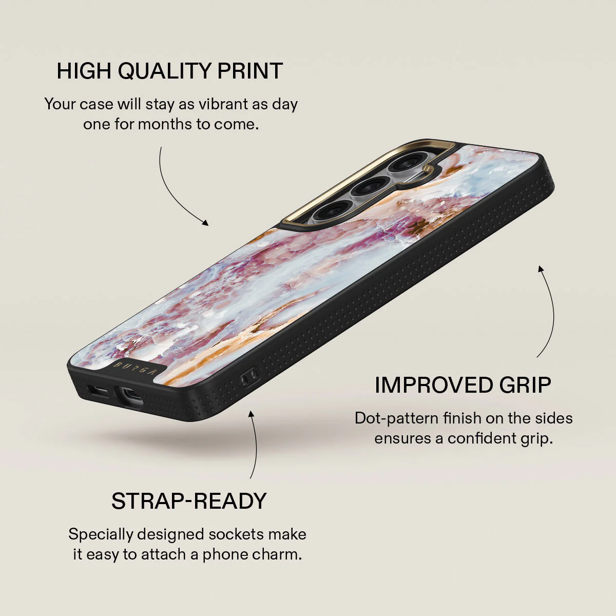 Frozen Leaves - Cute Marble Samsung Galaxy S26 Plus Case - Image 9