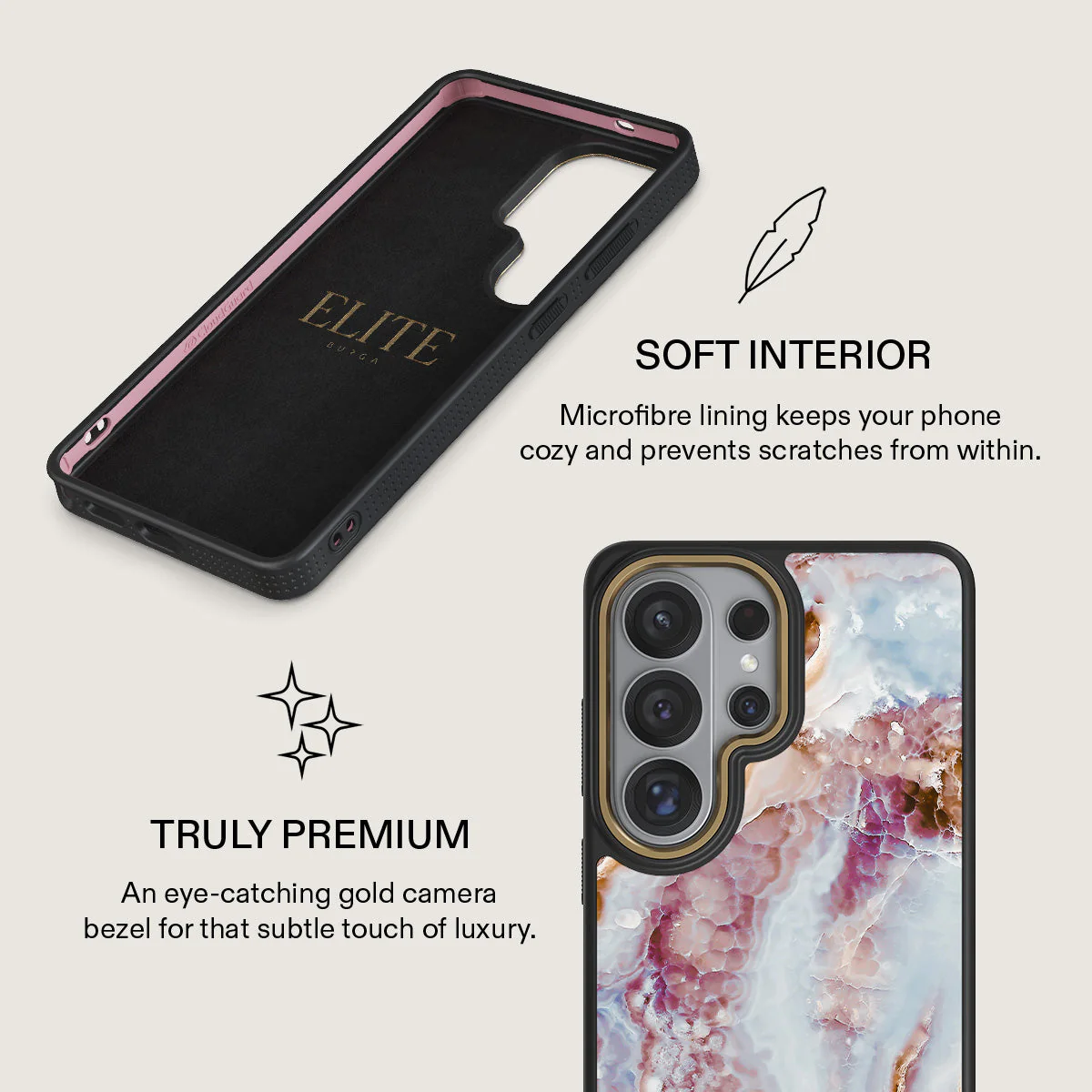 Frozen Leaves - Cute Marble Samsung Galaxy S26 Ultra Case - Image 10