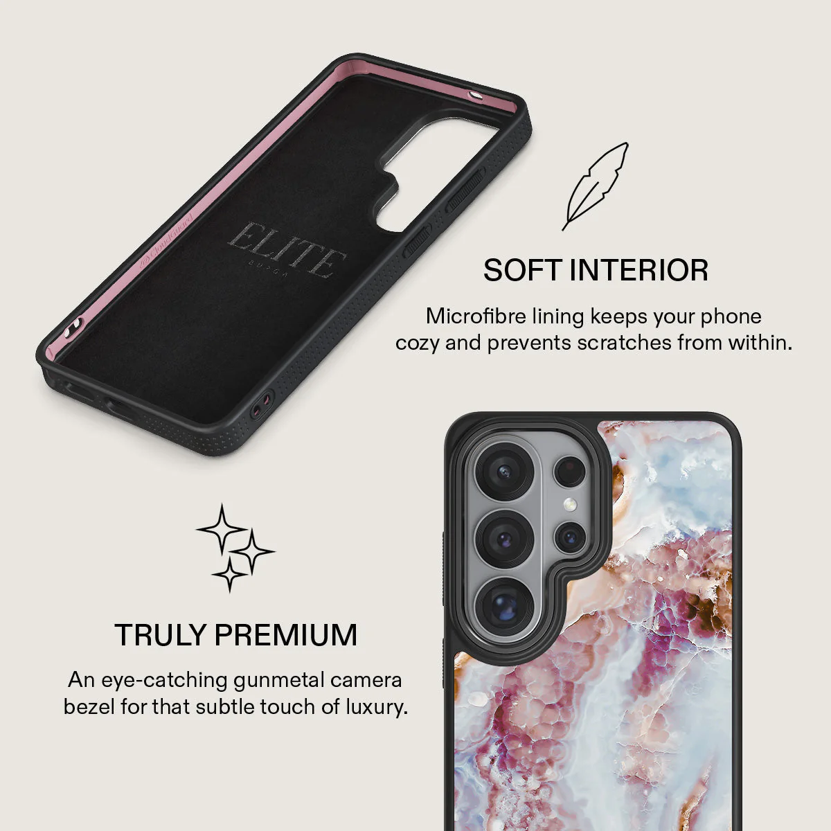 Frozen Leaves - Cute Marble Samsung Galaxy S26 Ultra Case - Image 17