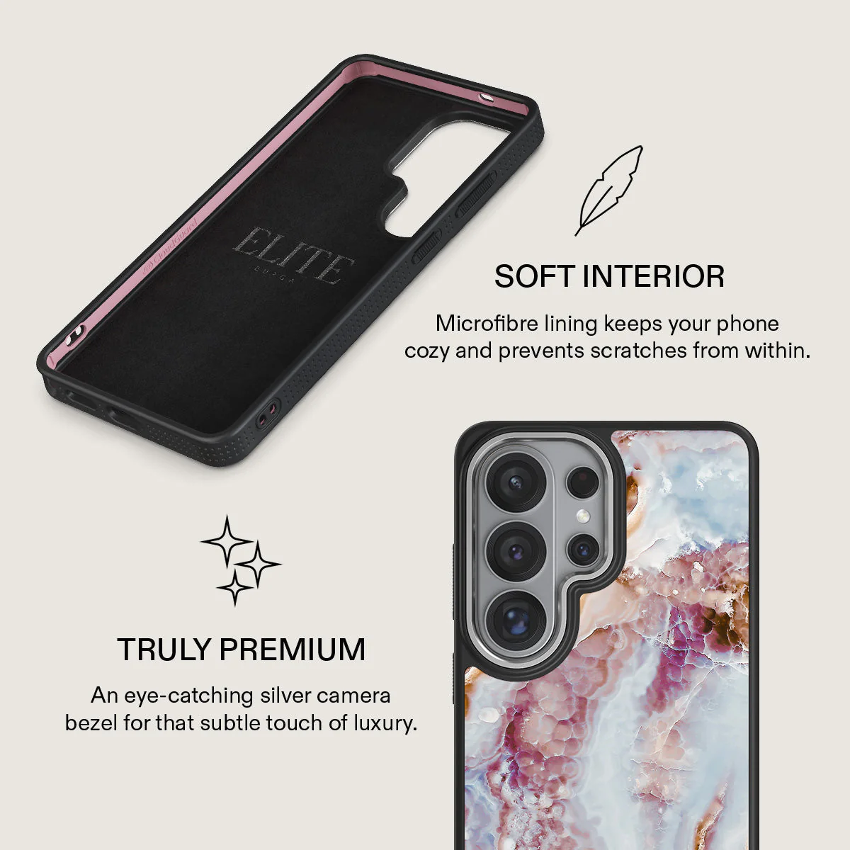 Frozen Leaves - Cute Marble Samsung Galaxy S26 Ultra Case - Image 24
