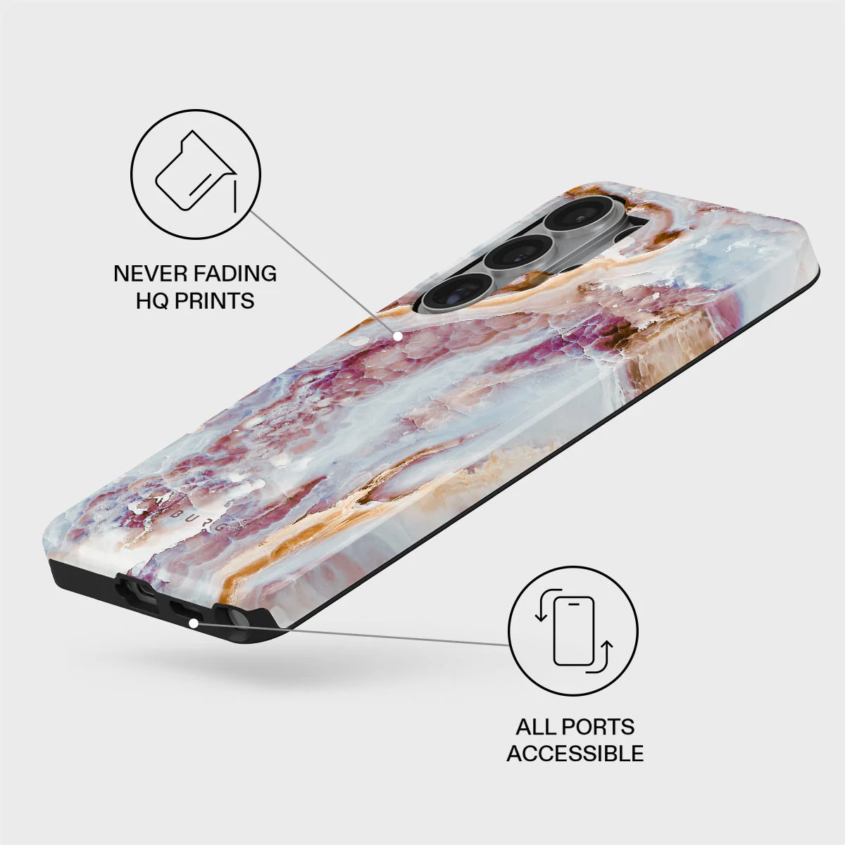 Frozen Leaves - Cute Marble Samsung Galaxy S26 Ultra Case - Image 3