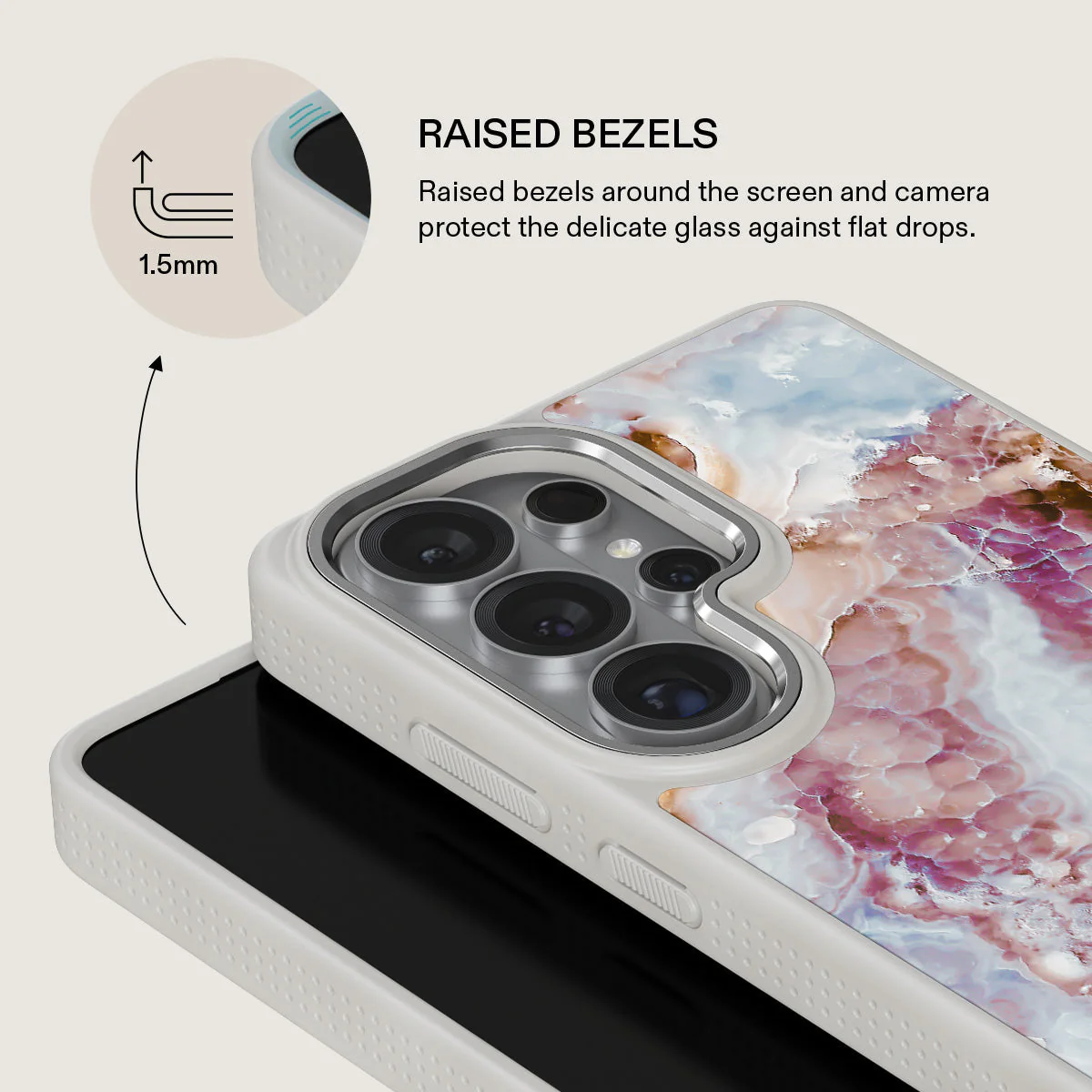 Frozen Leaves - Cute Marble Samsung Galaxy S26 Ultra Case - Image 36