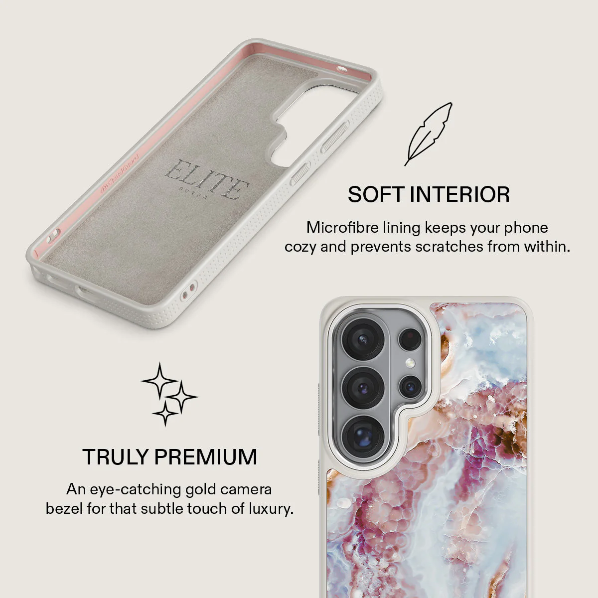 Frozen Leaves - Cute Marble Samsung Galaxy S26 Ultra Case - Image 38