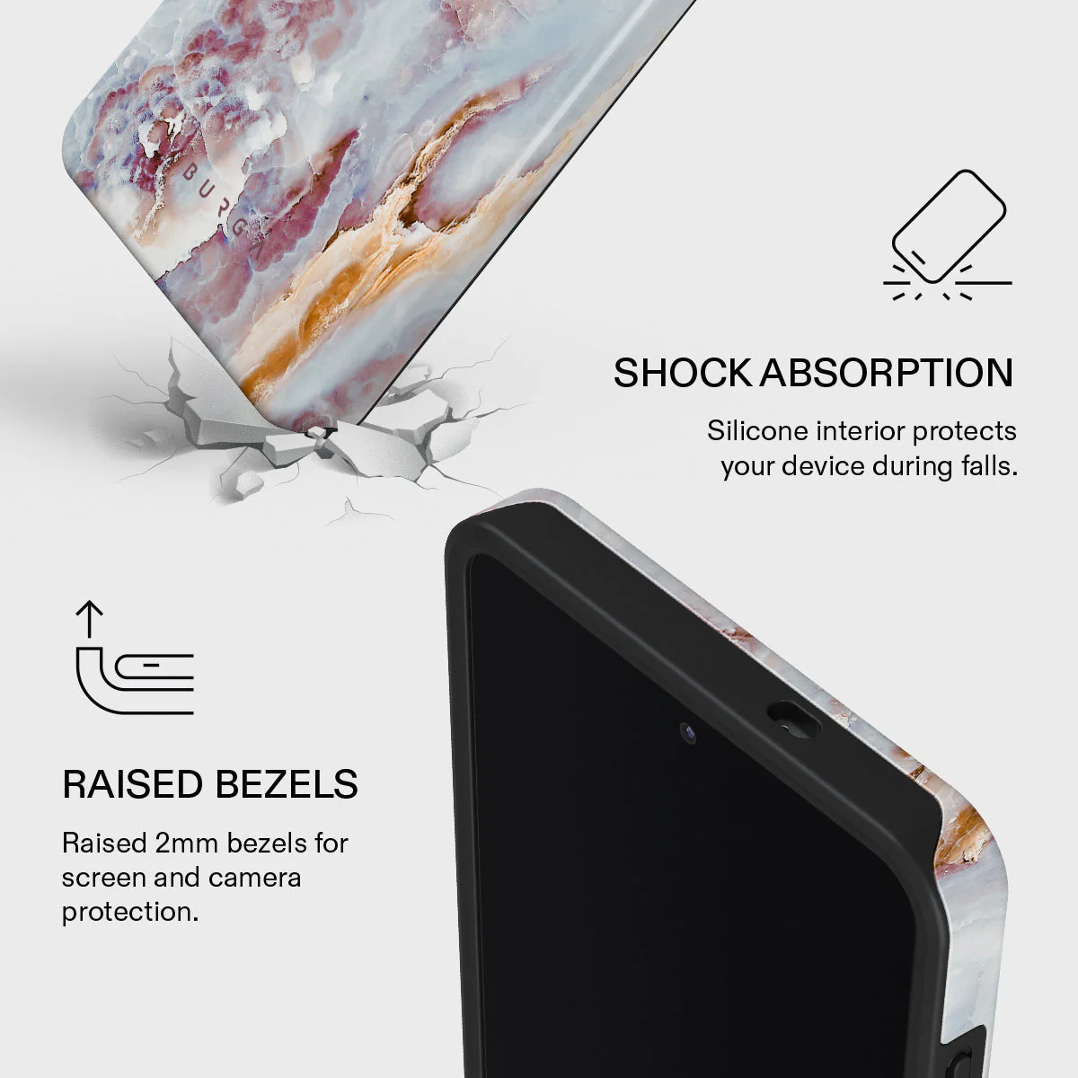 Frozen Leaves - Cute Marble Samsung Galaxy S26 Ultra Case - Image 4