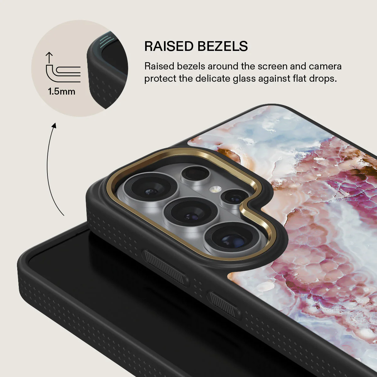 Frozen Leaves - Cute Marble Samsung Galaxy S26 Ultra Case - Image 8
