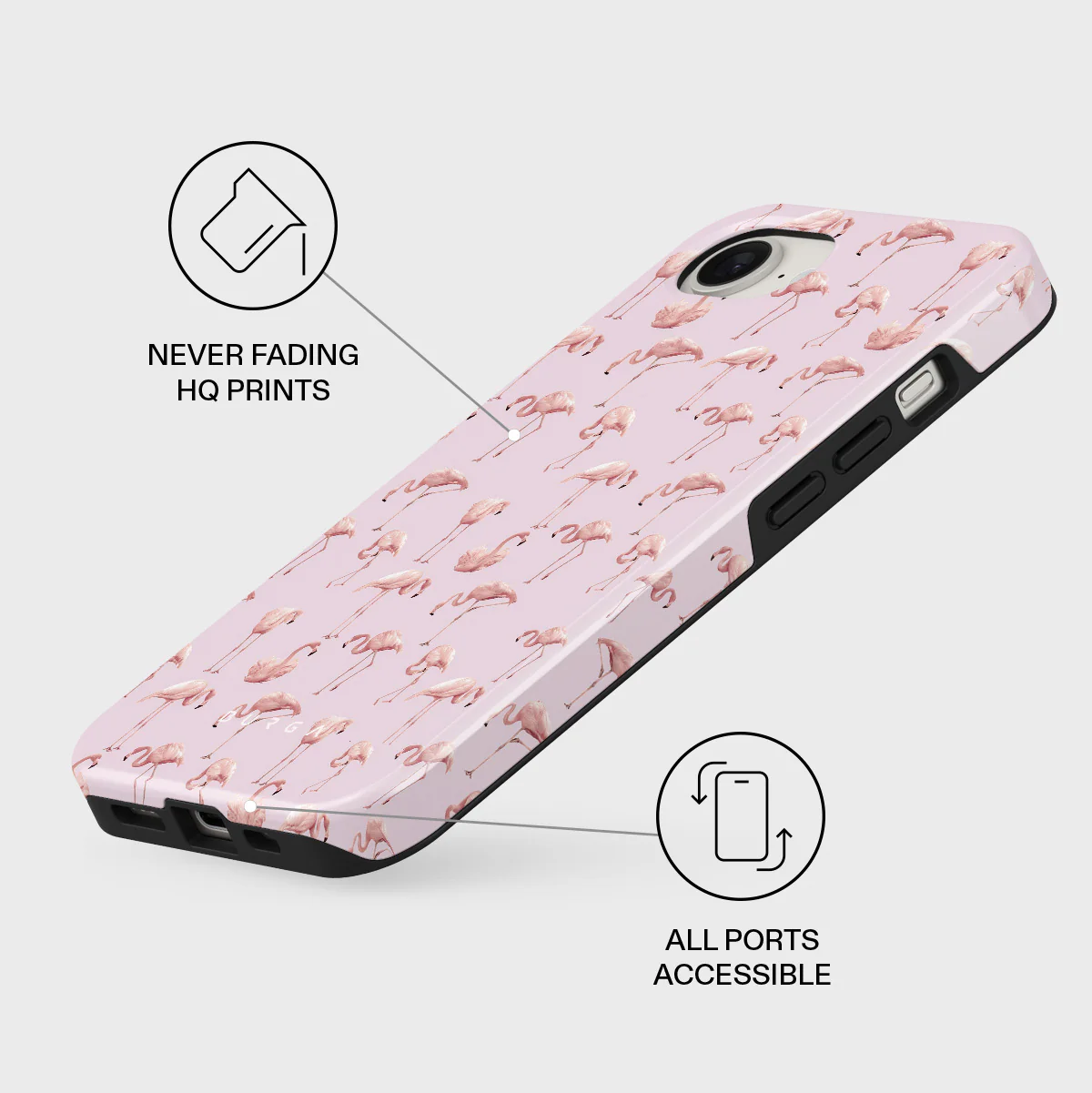Nostalgic Pink - Flamingos iPhone 17e Case - Image 3