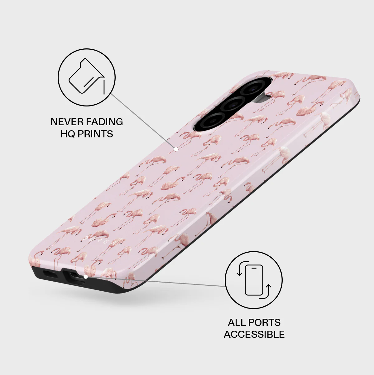 Nostalgic Pink - Flamingos Samsung Galaxy A57 5G Case - Image 3
