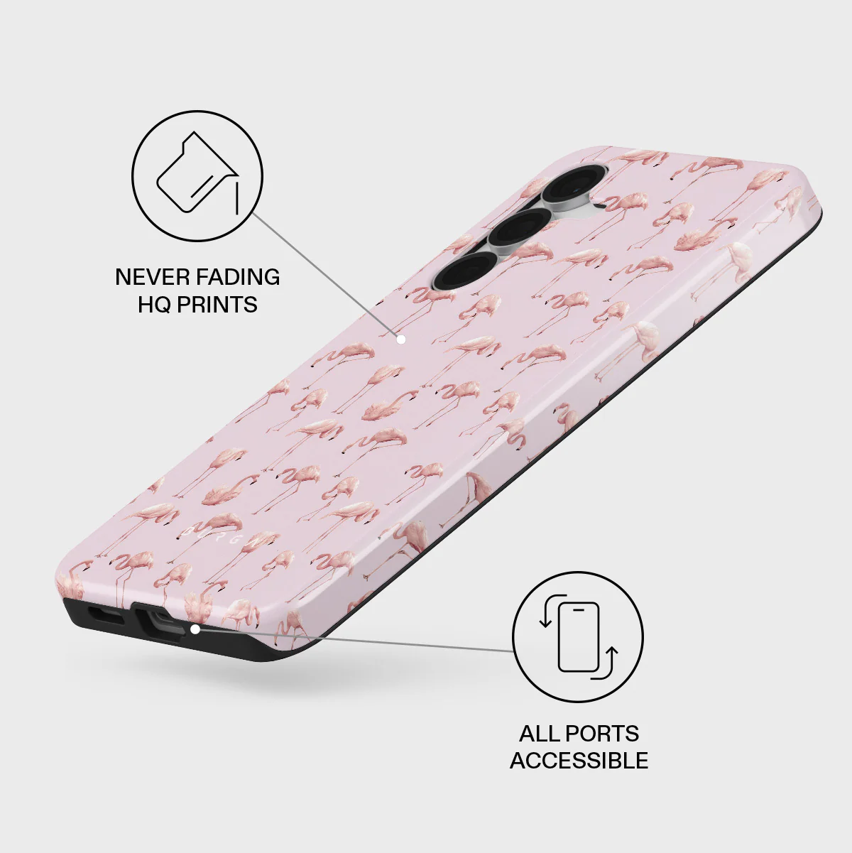 Nostalgic Pink - Flamingos Samsung Galaxy S25 FE Case - Image 3