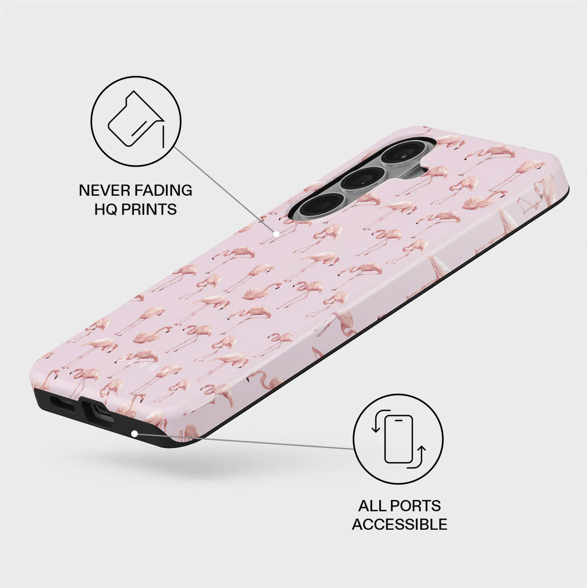 Nostalgic Pink - Flamingos Samsung Galaxy S26 Case - Image 3