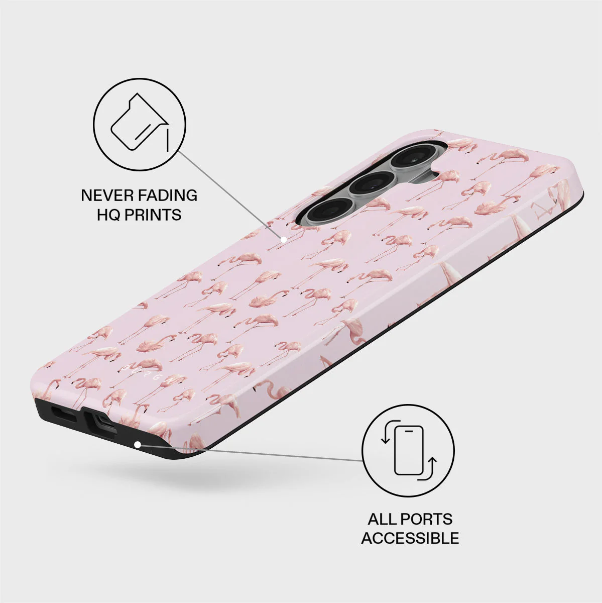Nostalgic Pink - Flamingos Samsung Galaxy S26 Plus Case - Image 3