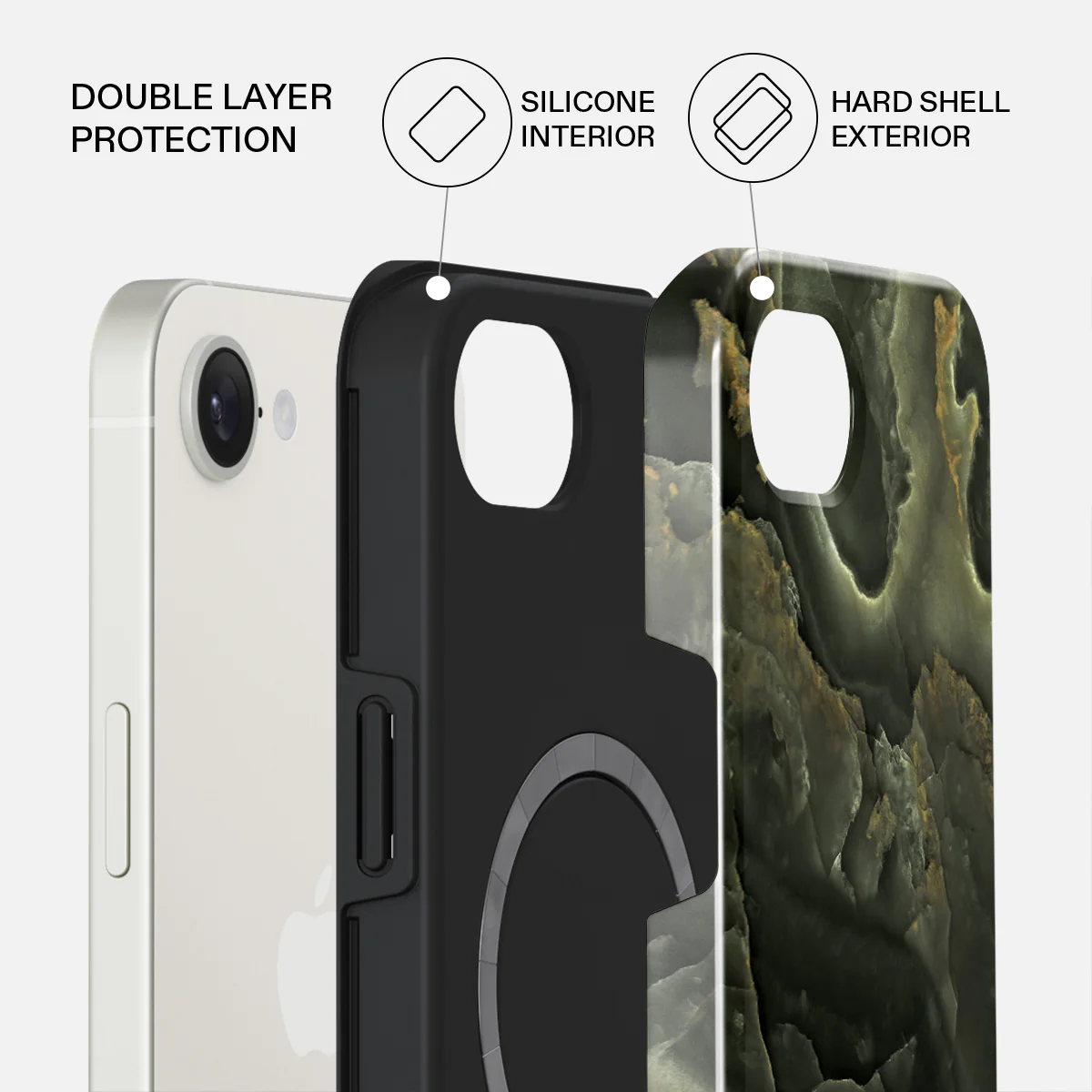 Misty Forest - Green Marble iPhone 17e Case - Image 2