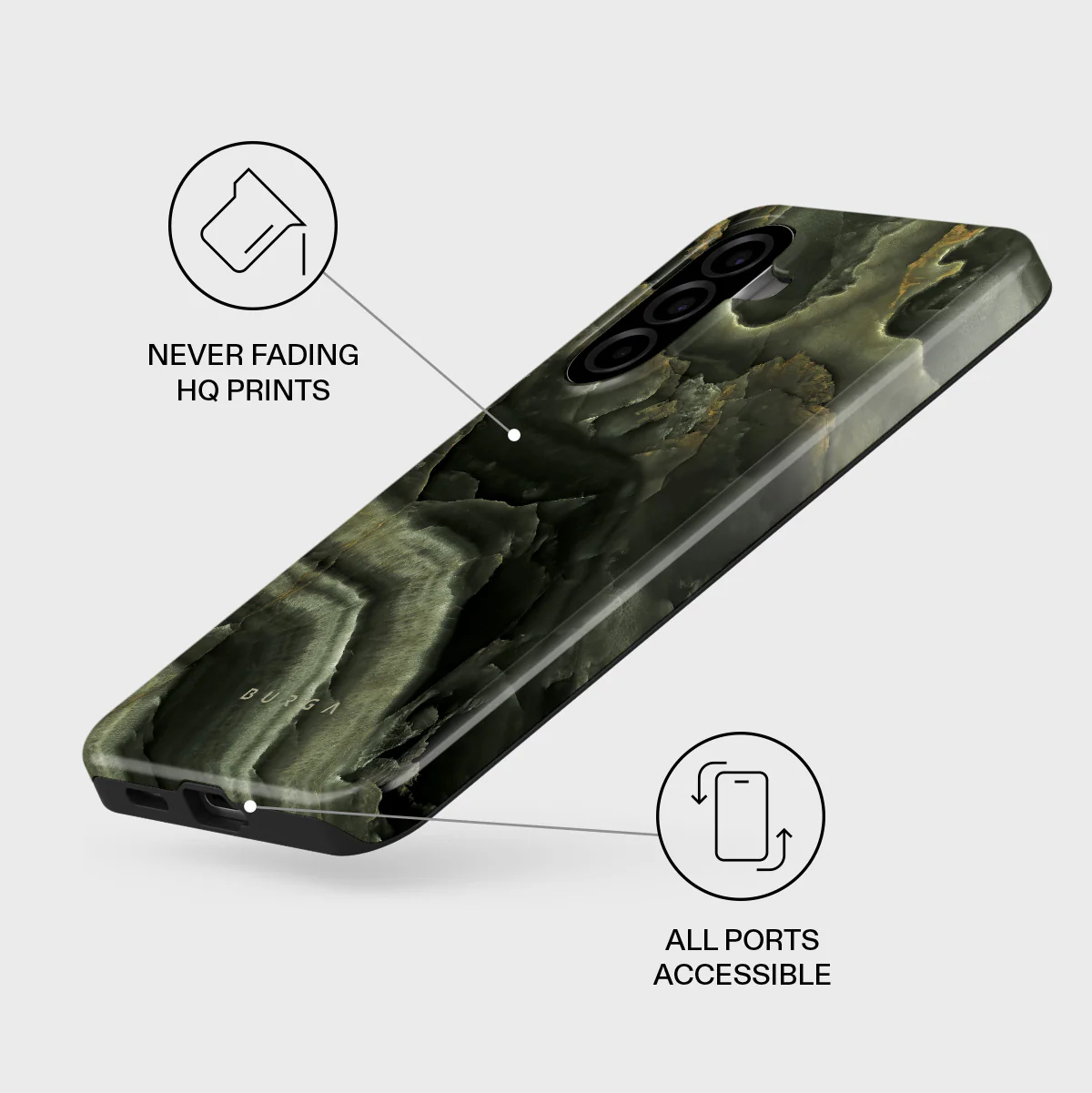 Misty Forest - Green Marble Samsung Galaxy A57 5G Case - Image 3