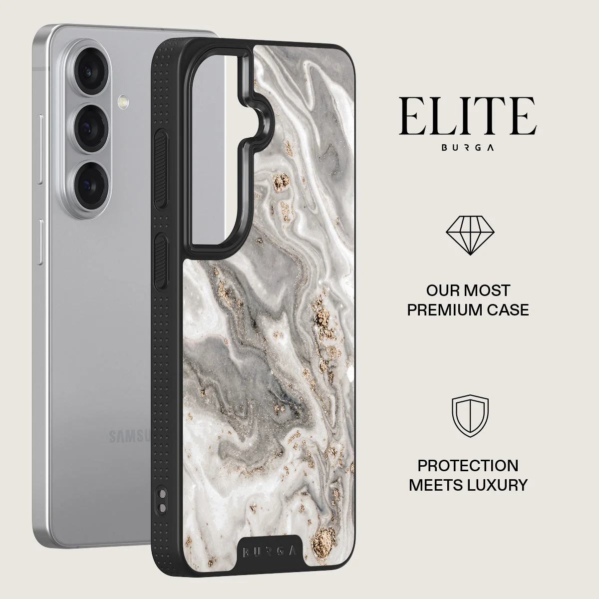 Snowstorm - Grey Marble Samsung Galaxy S26 Case - Image 13
