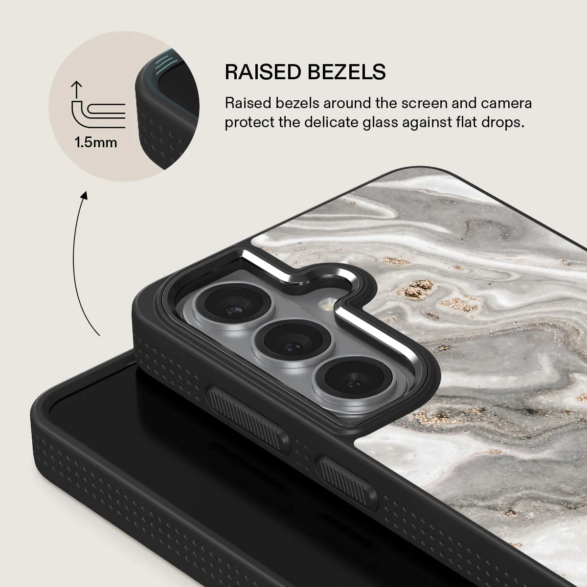 Snowstorm - Grey Marble Samsung Galaxy S26 Case - Image 15