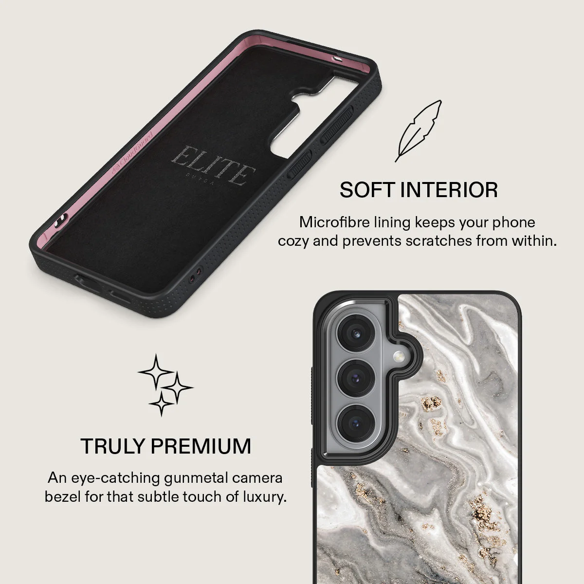 Snowstorm - Grey Marble Samsung Galaxy S26 Case - Image 17