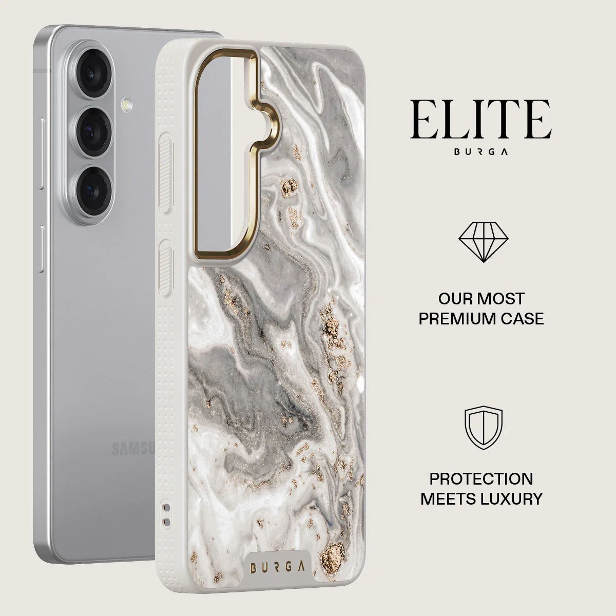 Snowstorm - Grey Marble Samsung Galaxy S26 Case - Image 27