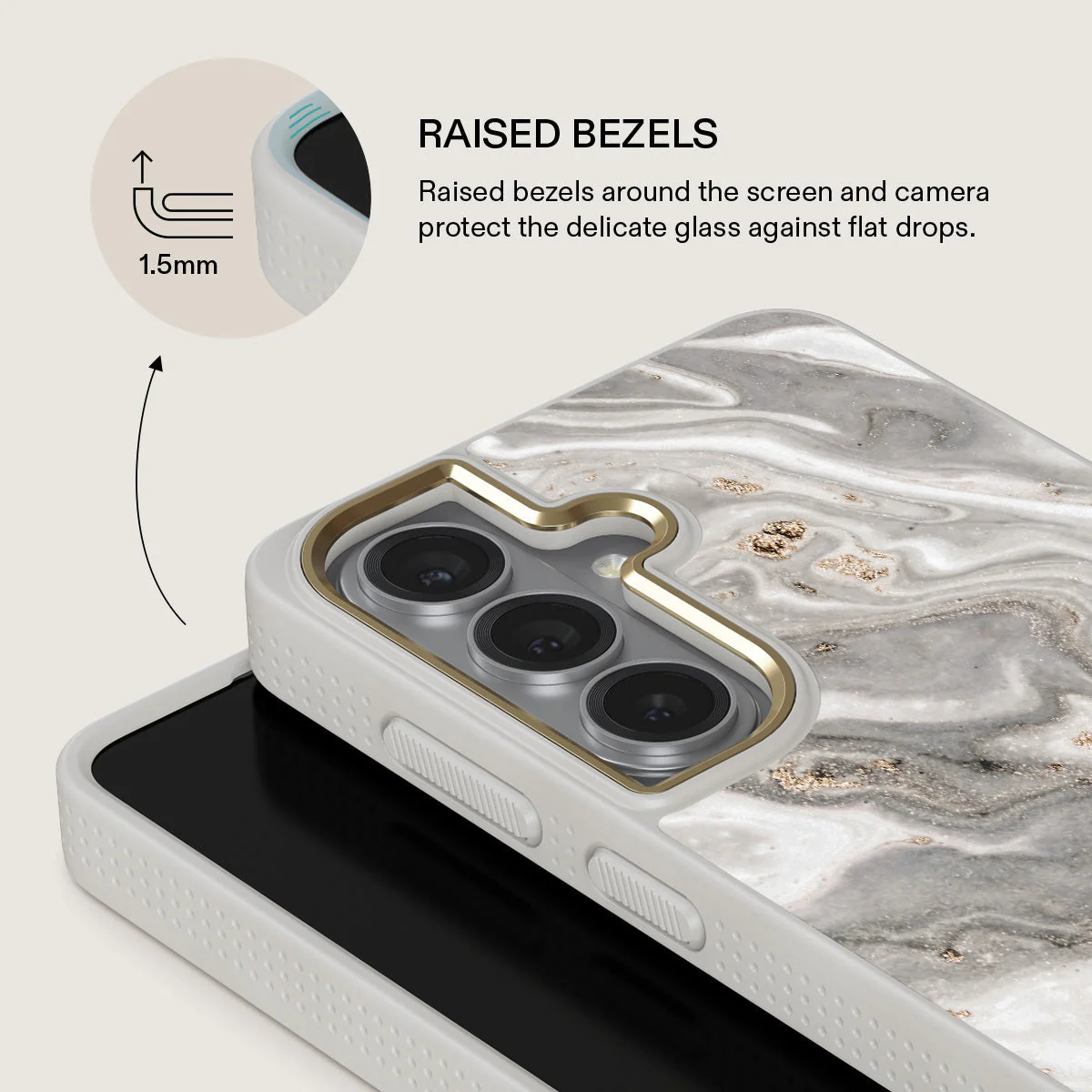 Snowstorm - Grey Marble Samsung Galaxy S26 Case - Image 29