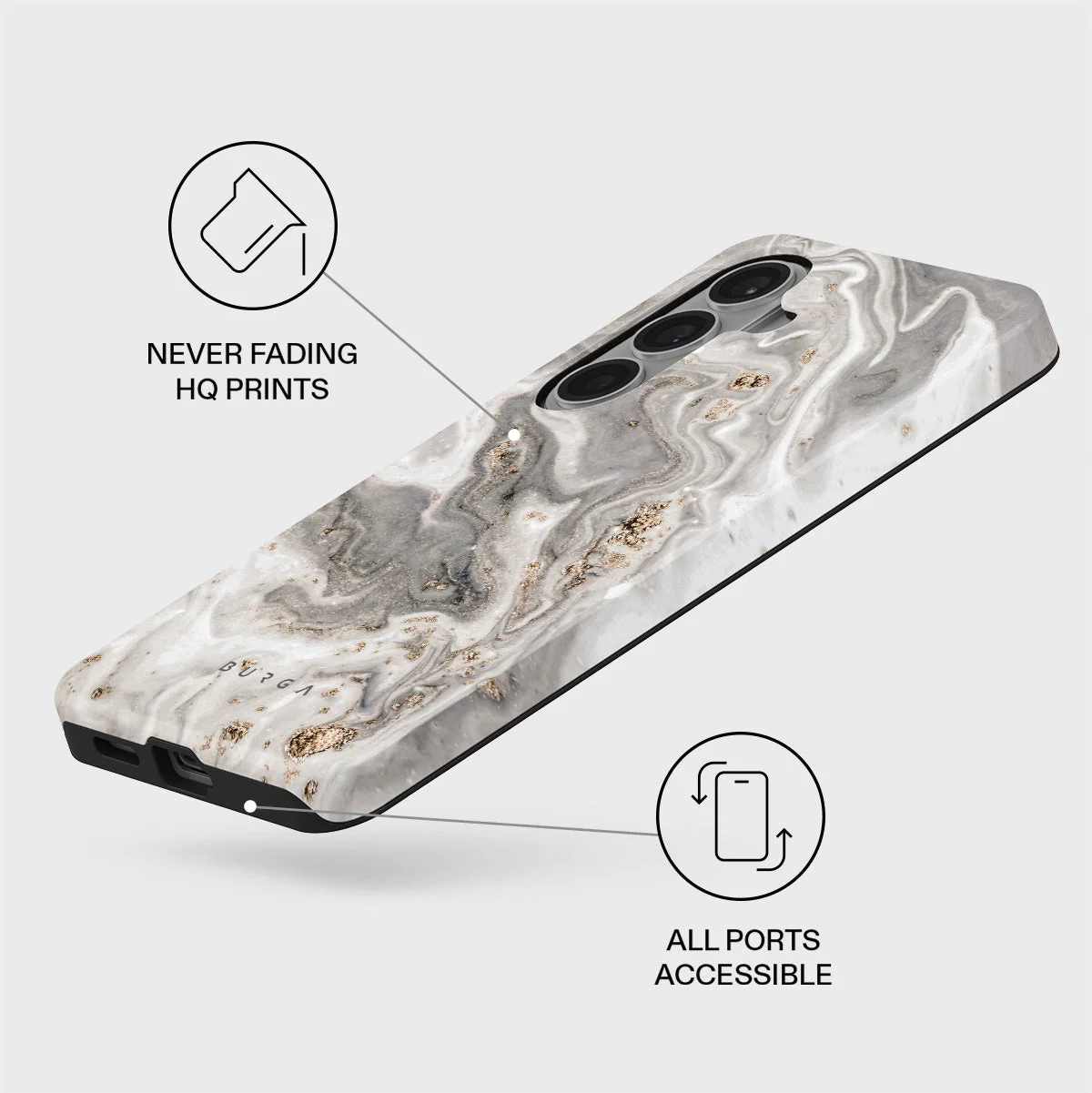 Snowstorm - Grey Marble Samsung Galaxy S26 Case - Image 3