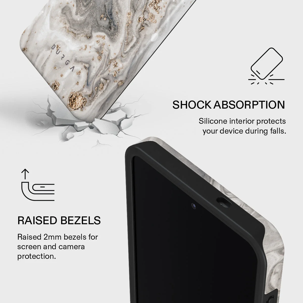 Snowstorm - Grey Marble Samsung Galaxy S26 Case - Image 4