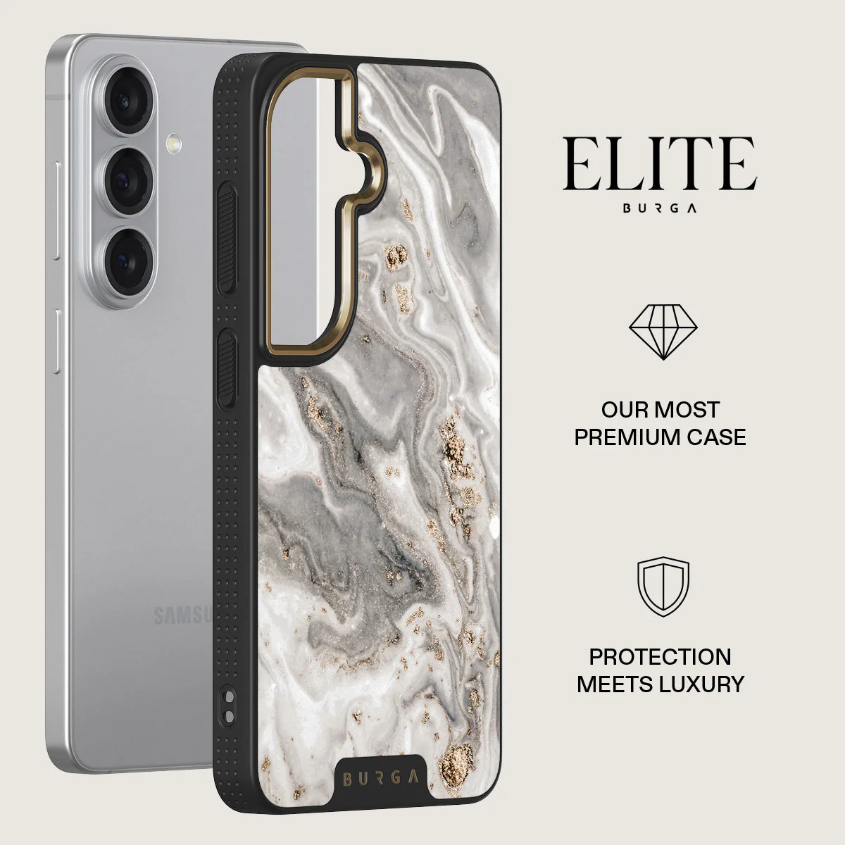 Snowstorm - Grey Marble Samsung Galaxy S26 Case - Image 6