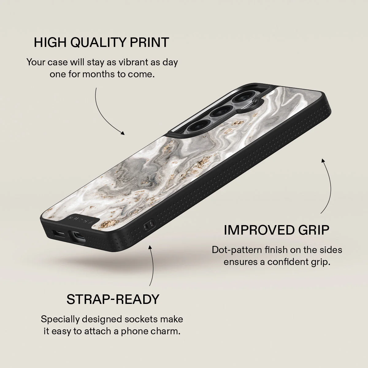 Snowstorm - Grey Marble Samsung Galaxy S26 Plus Case - Image 16