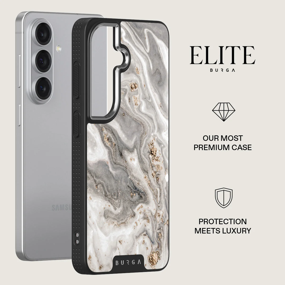 Snowstorm - Grey Marble Samsung Galaxy S26 Plus Case - Image 20