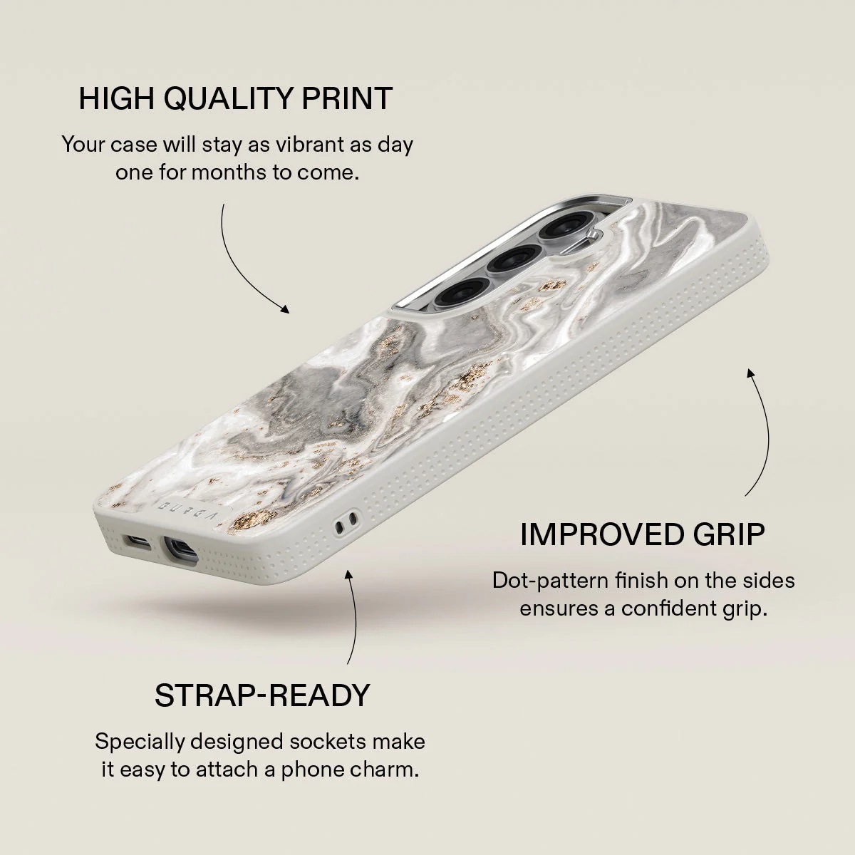 Snowstorm - Grey Marble Samsung Galaxy S26 Plus Case - Image 37