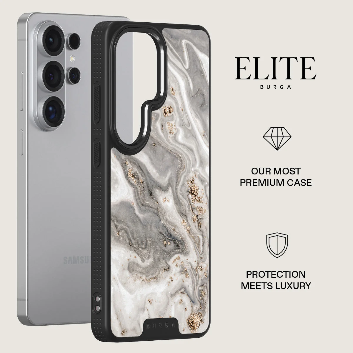 Snowstorm - Grey Marble Samsung Galaxy S26 Ultra Case - Image 13