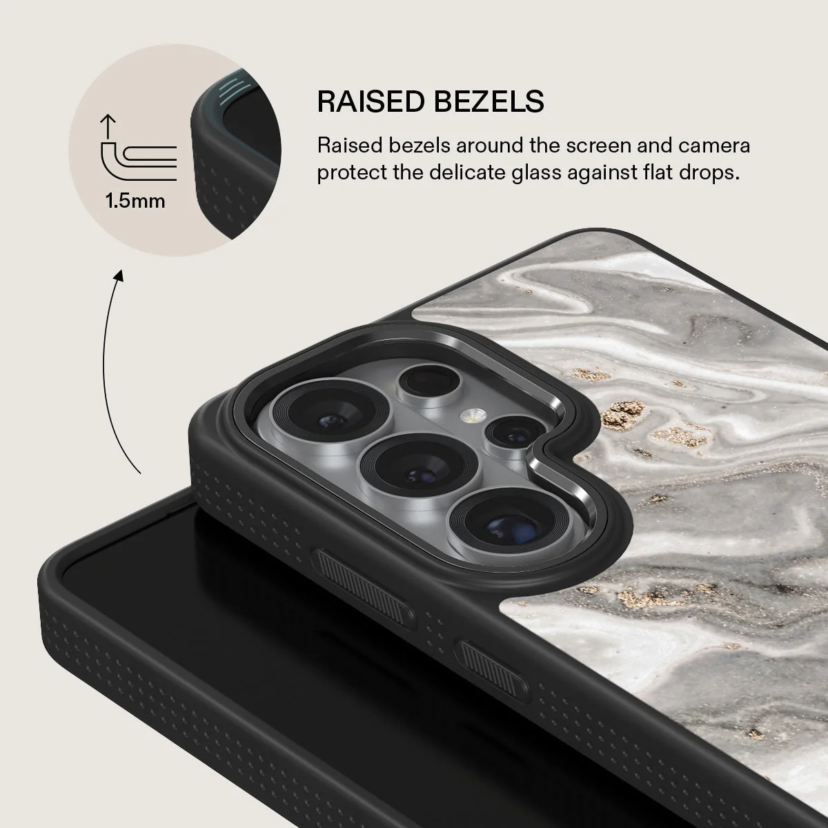 Snowstorm - Grey Marble Samsung Galaxy S26 Ultra Case - Image 15