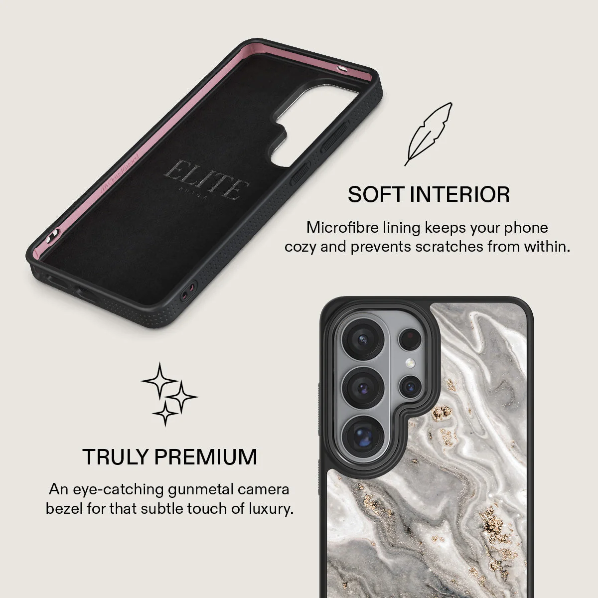 Snowstorm - Grey Marble Samsung Galaxy S26 Ultra Case - Image 17