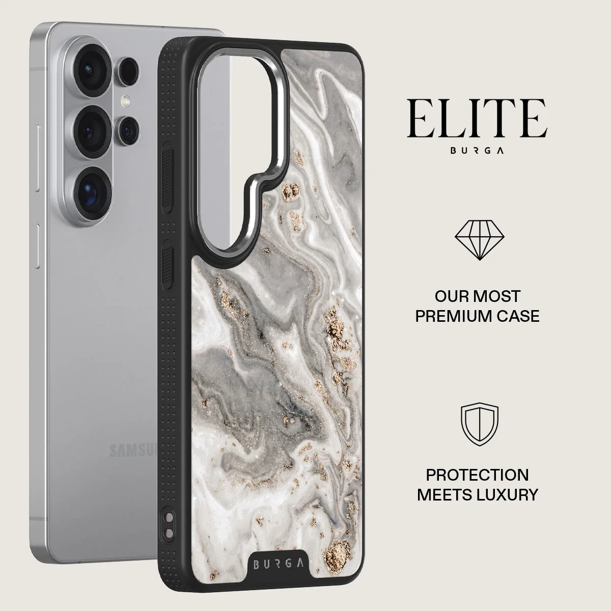 Snowstorm - Grey Marble Samsung Galaxy S26 Ultra Case - Image 20