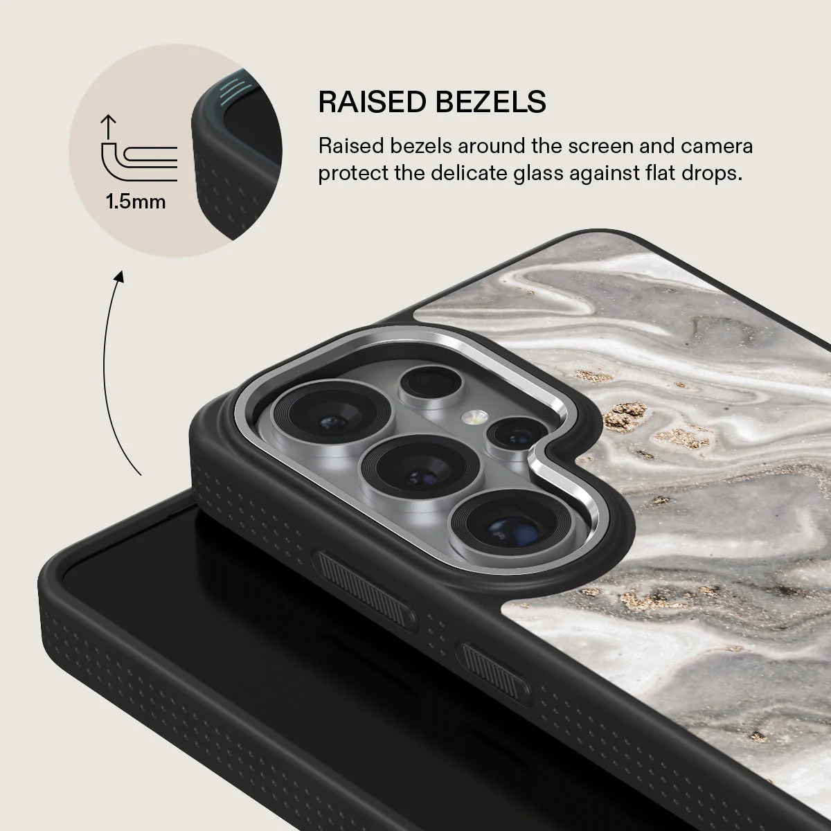 Snowstorm - Grey Marble Samsung Galaxy S26 Ultra Case - Image 22