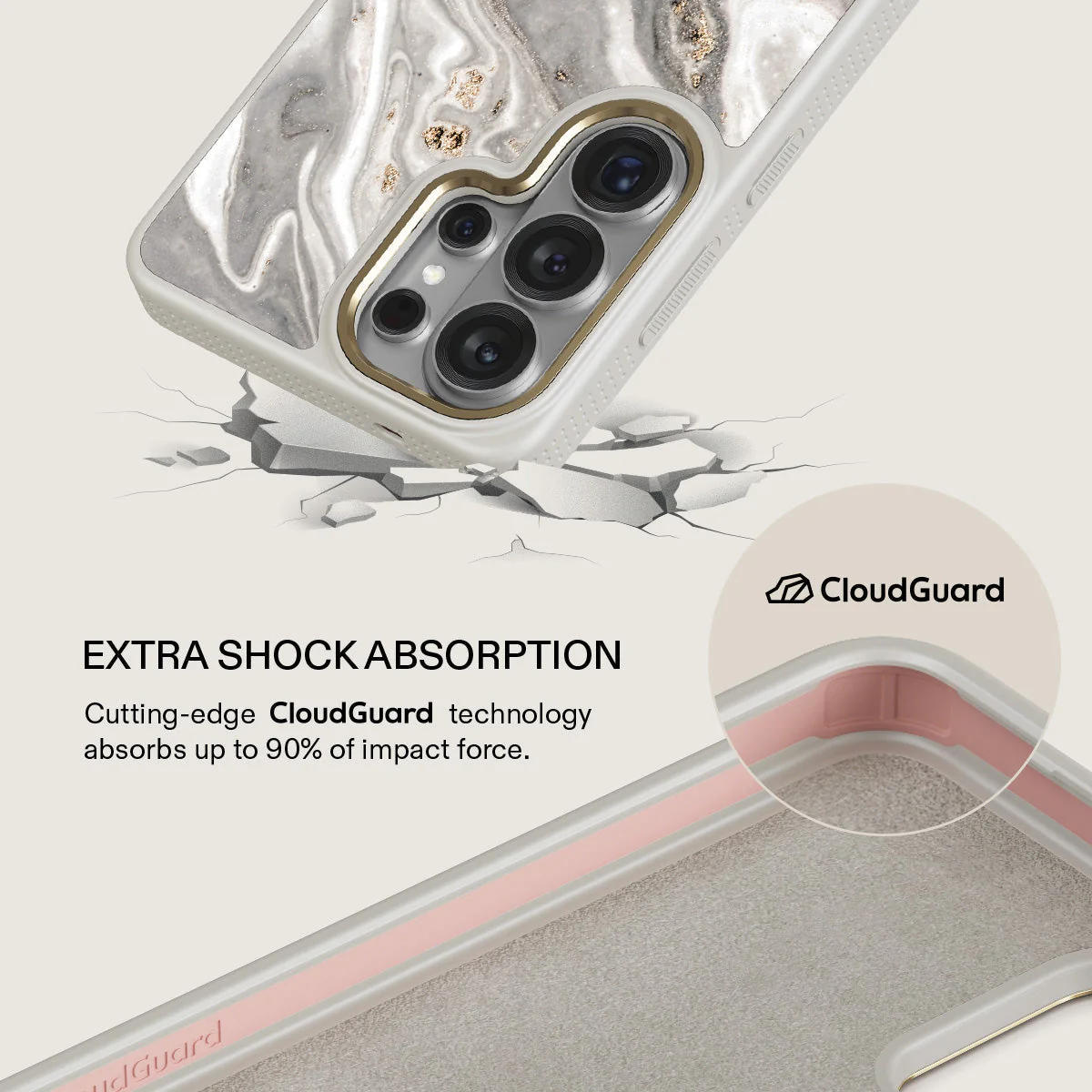 Snowstorm - Grey Marble Samsung Galaxy S26 Ultra Case - Image 28