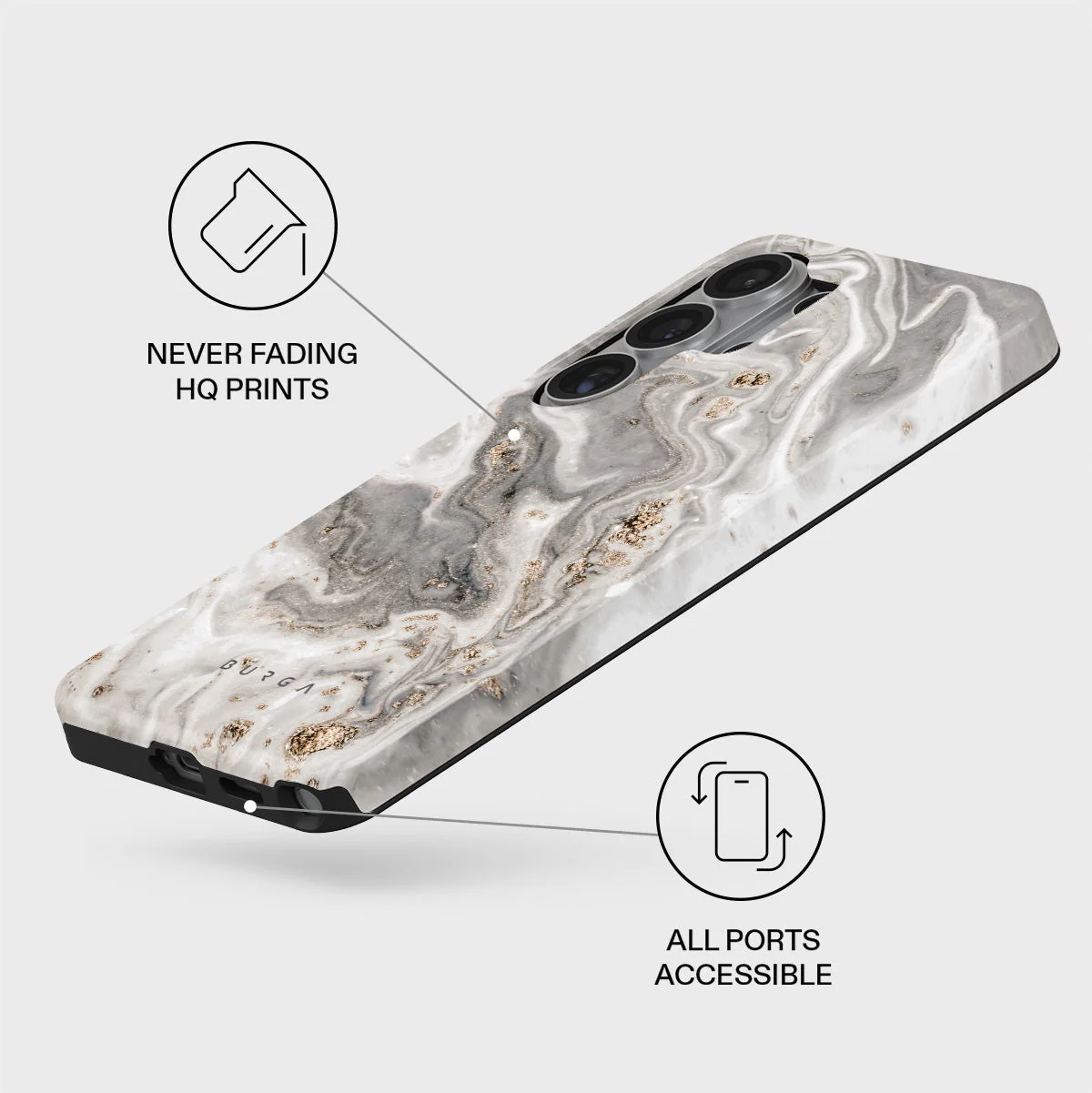 Snowstorm - Grey Marble Samsung Galaxy S26 Ultra Case - Image 3