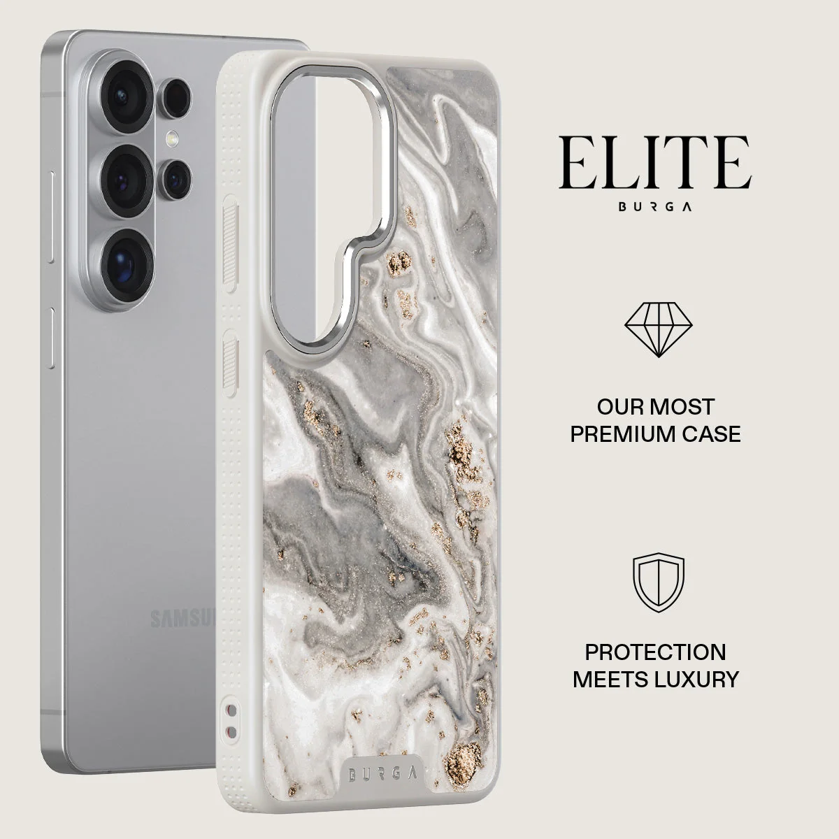 Snowstorm - Grey Marble Samsung Galaxy S26 Ultra Case - Image 34