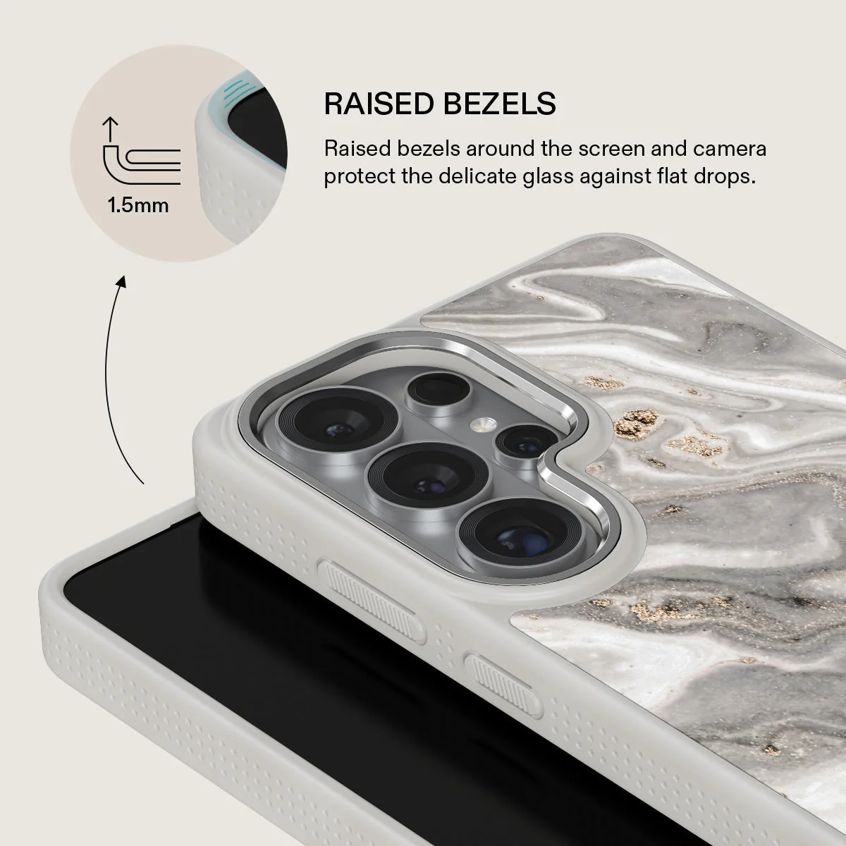 Snowstorm - Grey Marble Samsung Galaxy S26 Ultra Case - Image 36