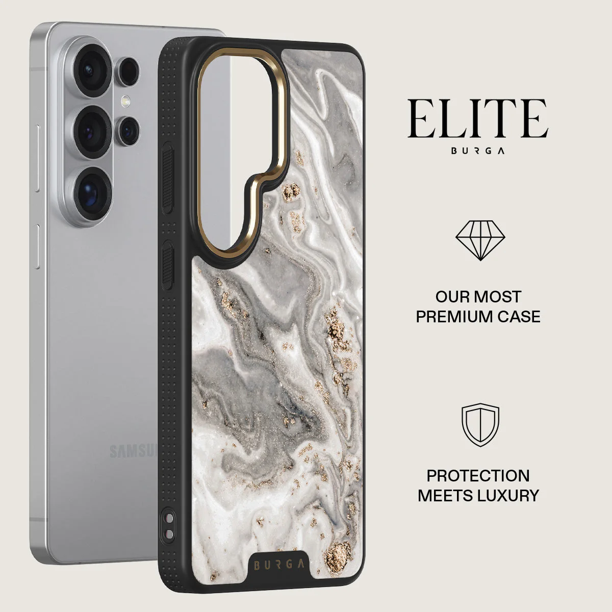 Snowstorm - Grey Marble Samsung Galaxy S26 Ultra Case - Image 6