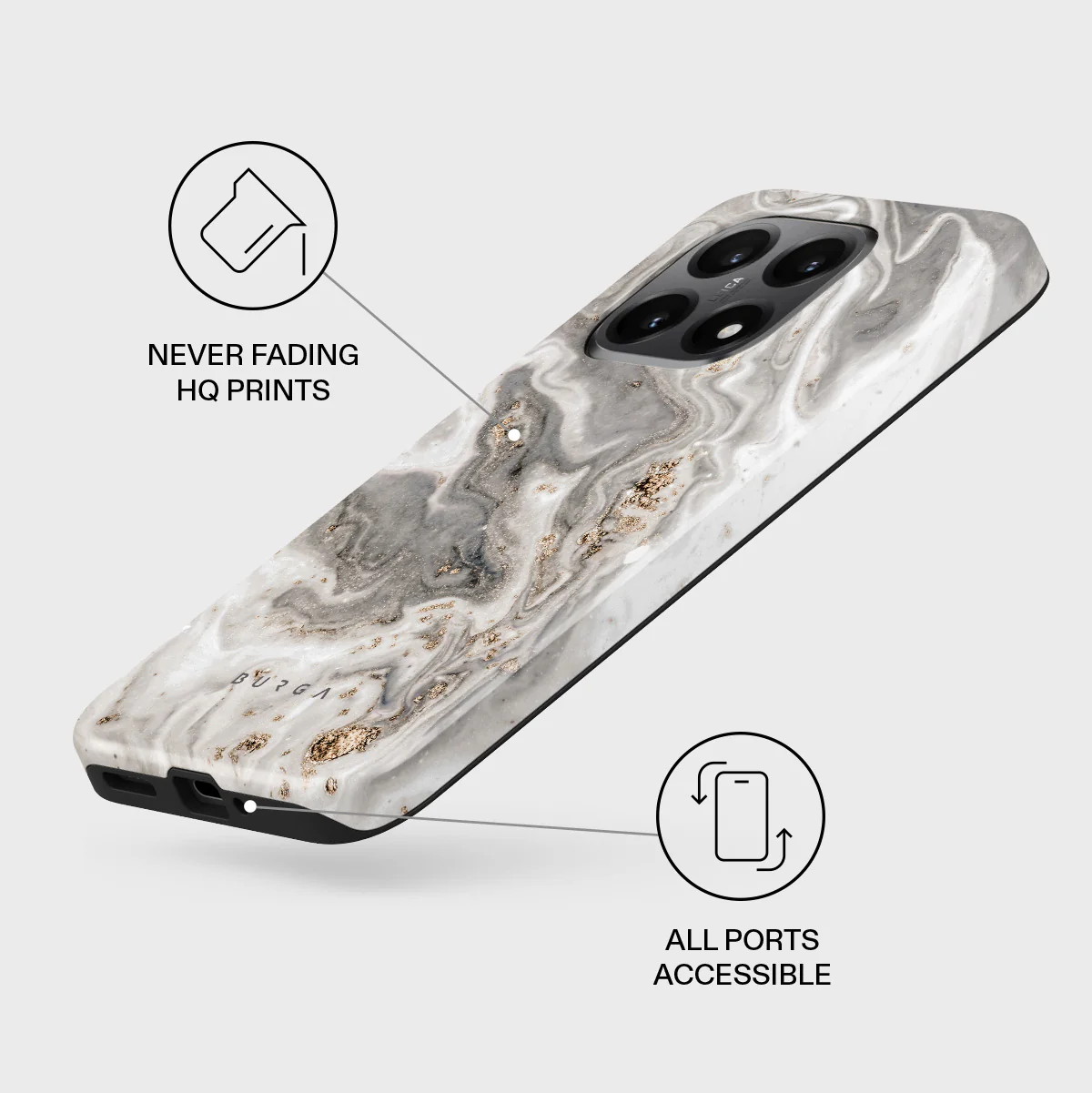 Snowstorm - Grey Marble Xiaomi 15T Case - Image 3