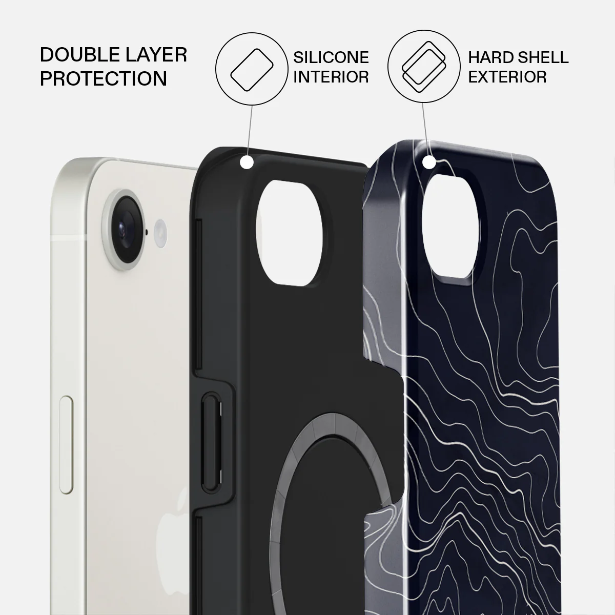 Drifting Shores - Line Art iPhone 17e Case - Image 2