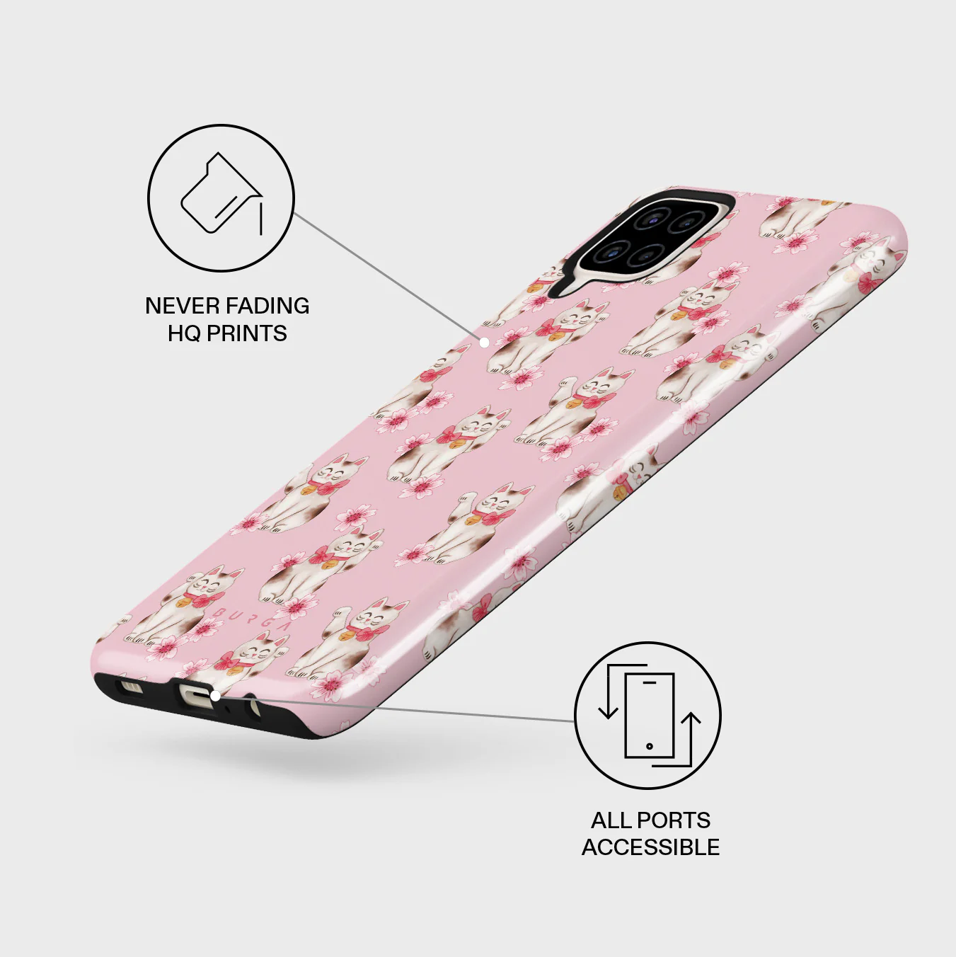 Maneki Neko - Samsung Galaxy A12 4G Case - Image 3
